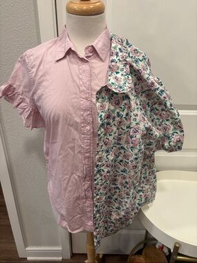 Set of 2 J. Crew Short Sleeve Button Down Blouses